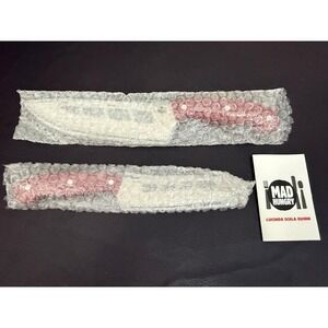 Mad Hungry Air Blade 2 Piece Knife Set Red Santoku Chef Knife Sheaths